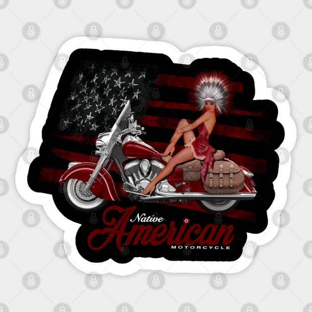 Legendary Native American Motorcycle by MotorManiac Sticker by MotorManiac